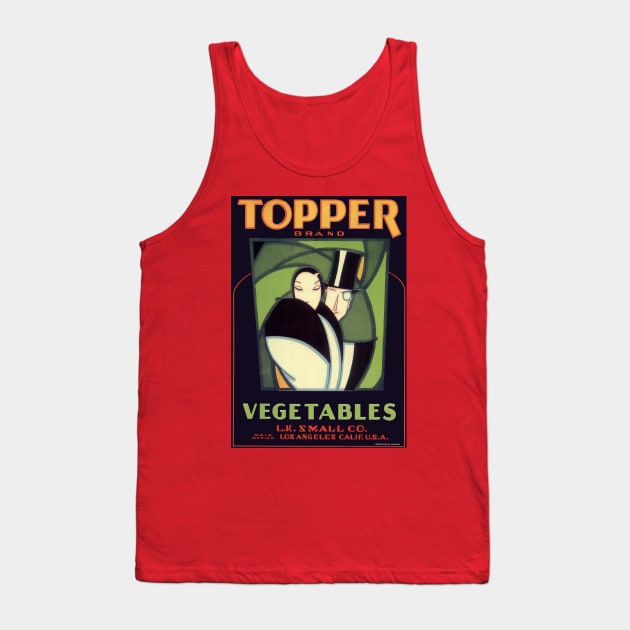 Vintage Topper Brand Vegetables Label Tank Top by MasterpieceCafe